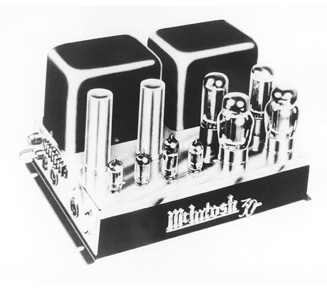 The MC30 of 1954, which with the MC60 established the chrome chassis as a McIntosh design element