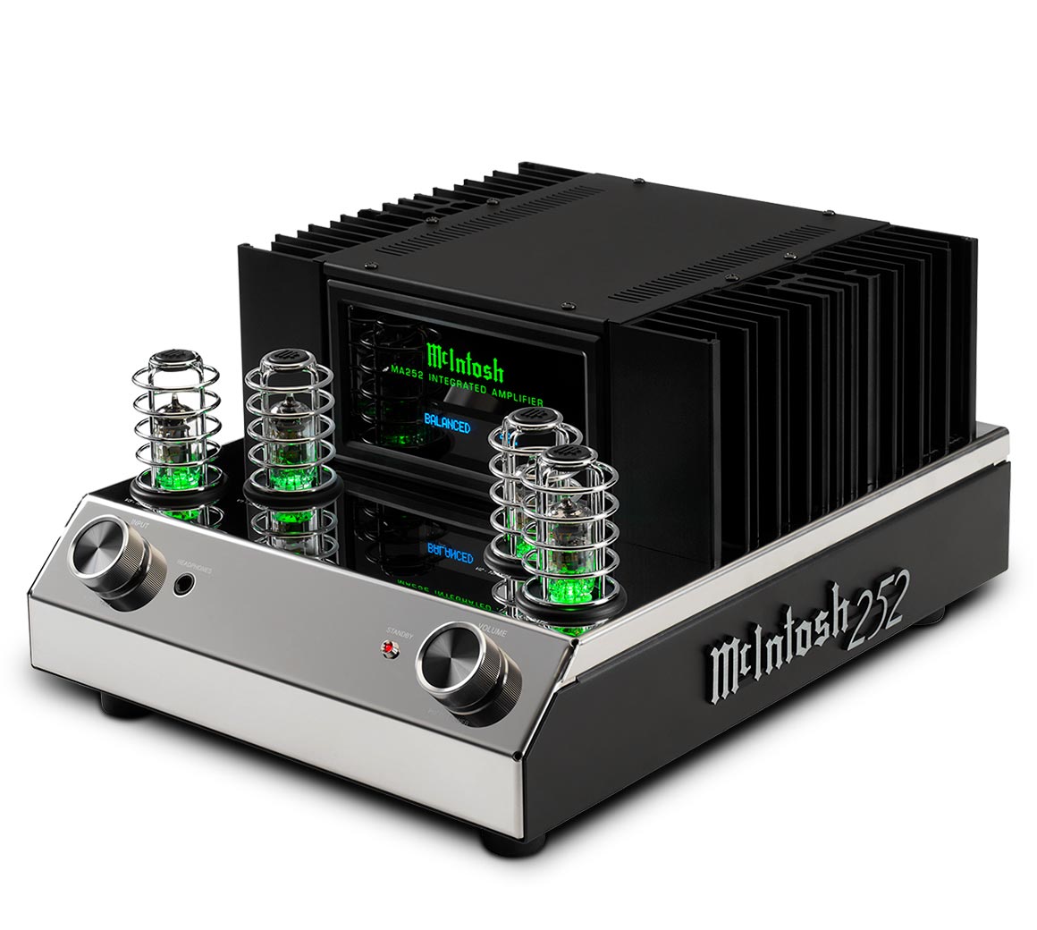 McIntosh MA252 integrated amplifier right-front angle