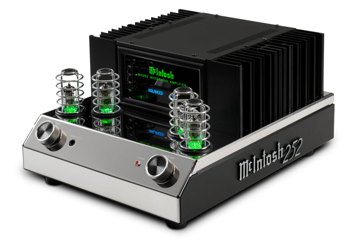 McIntosh MA252 integrated amplifier right-angle view