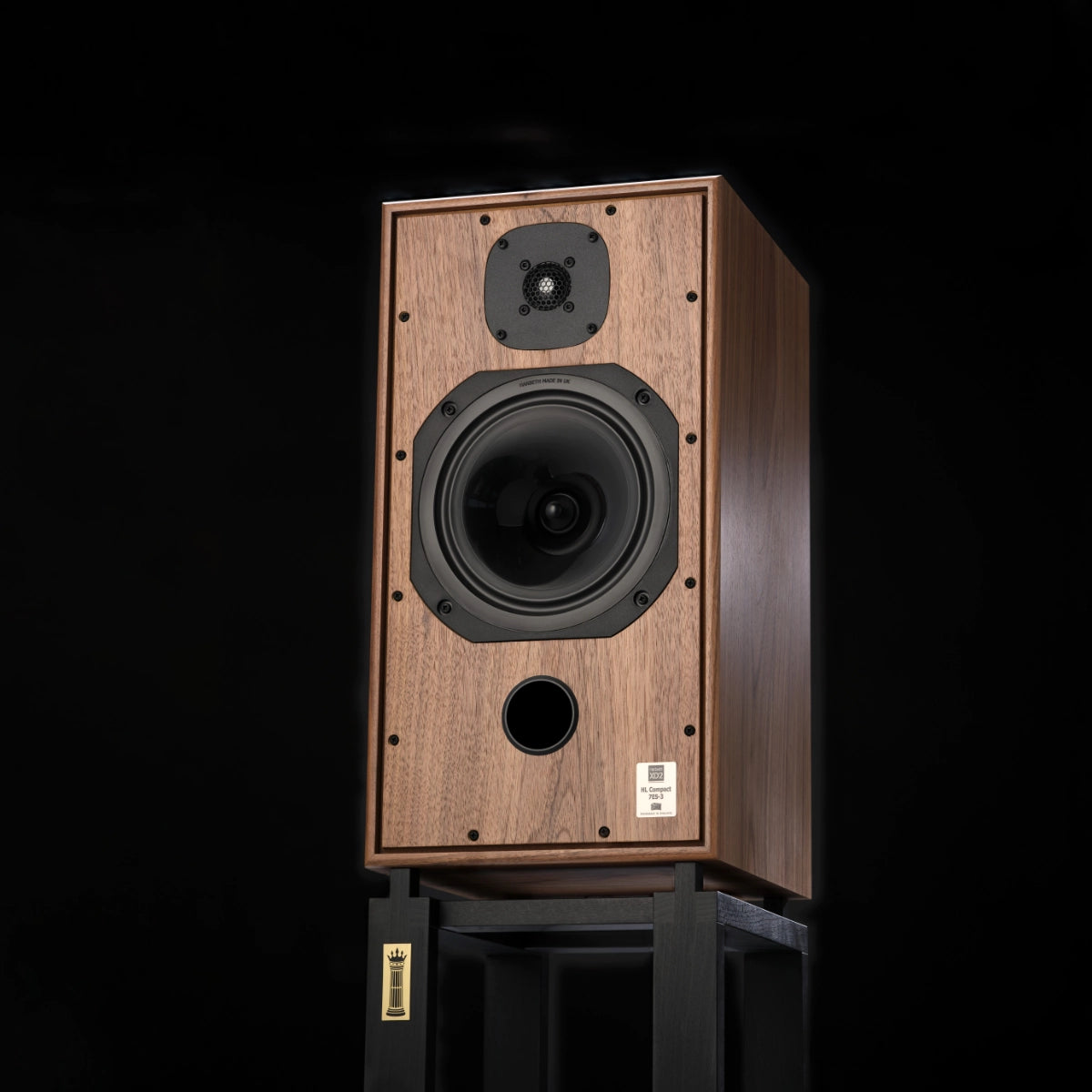 Harbeth C7ES-3 XD2 in Walnut, on stands