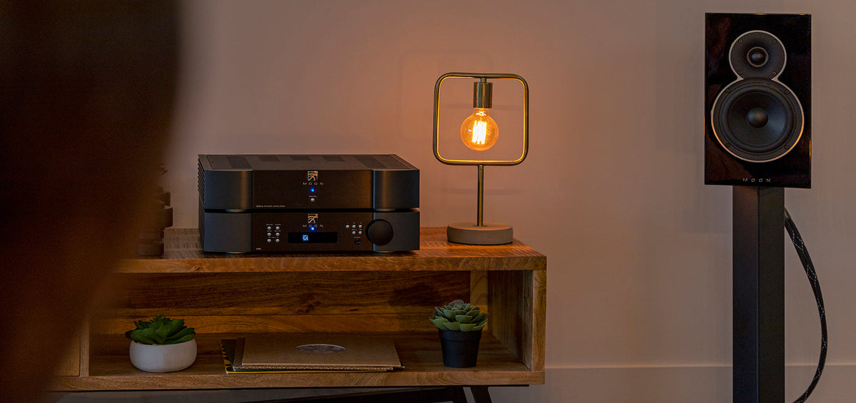 MOON Stand 22 with Voice 22 lifestyle view in a room