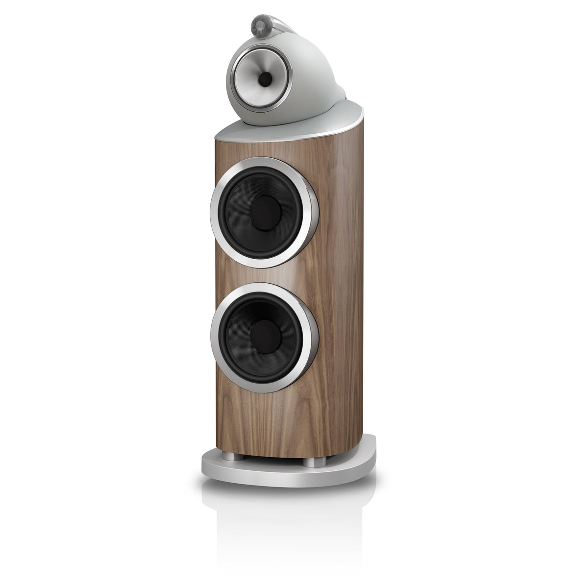 Bowers & Wilkins 801 D5 in Light Walnut, three-quarter view