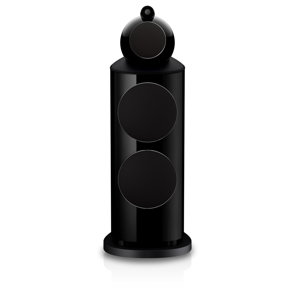 Bowers & Wilkins 801 D5 in Stealth Black, front view with grille