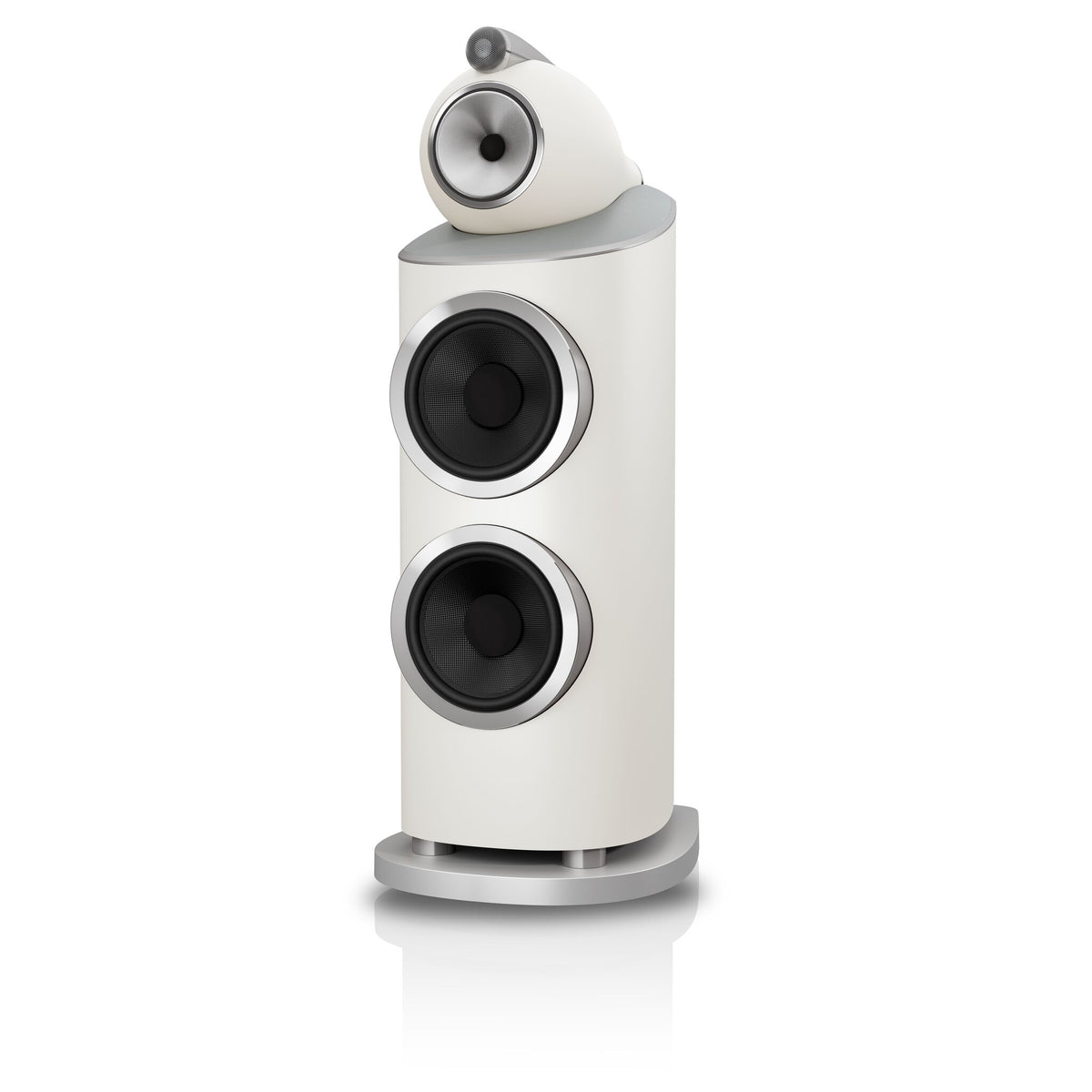 Bowers & Wilkins 801 D5 in Warm White, three-quarter view