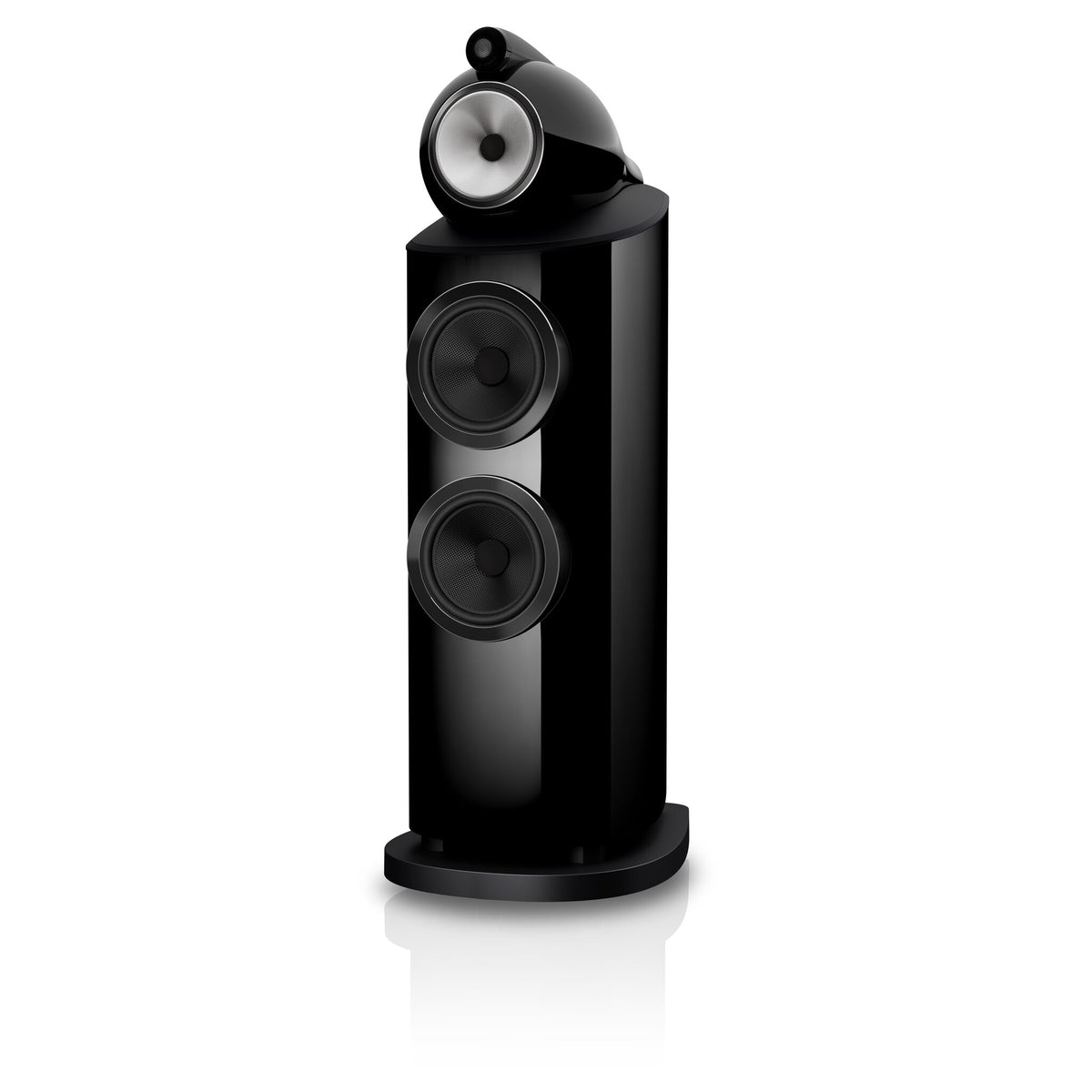 Bowers & Wilkins 802 D5 in Stealth Black, three-quarter view