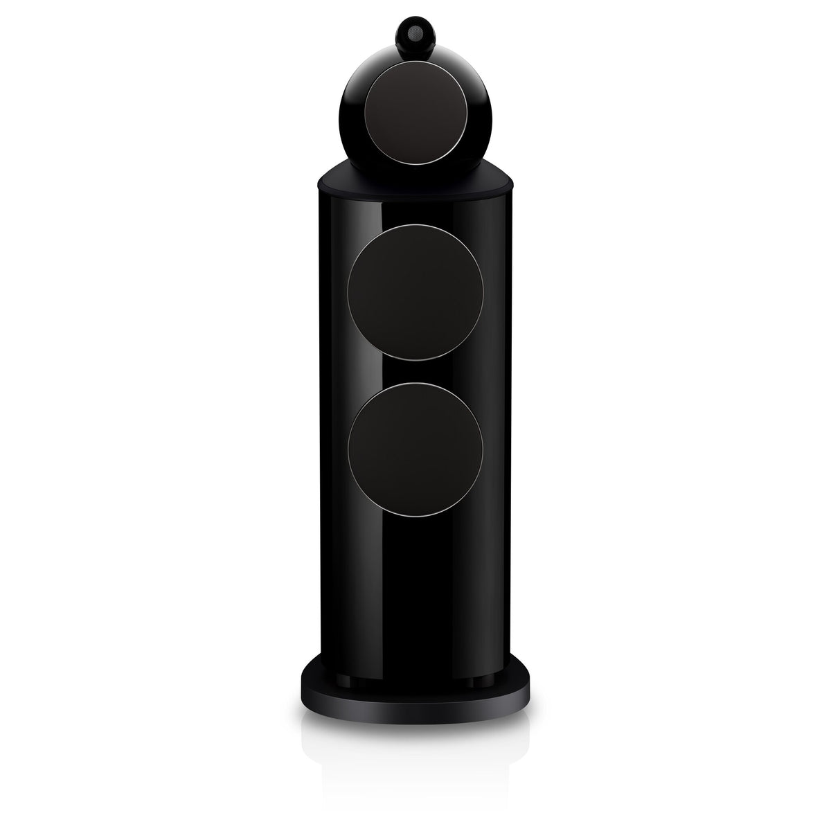 Bowers & Wilkins 802 D5 in Stealth Black, front view with grille