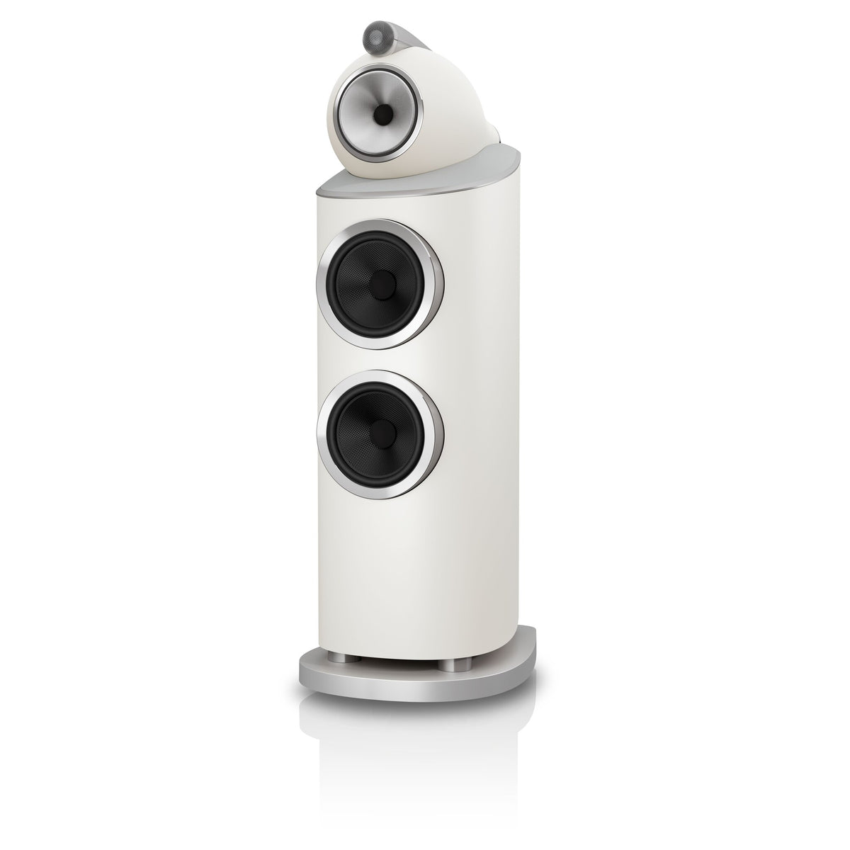 Bowers & Wilkins 802 D5 in Warm White, three-quarter view