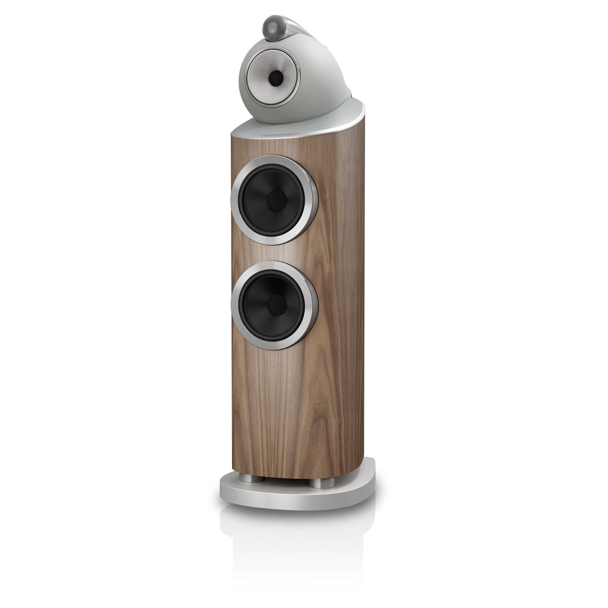Bowers & Wilkins 803 D5 in Light Walnut, three-quarter view