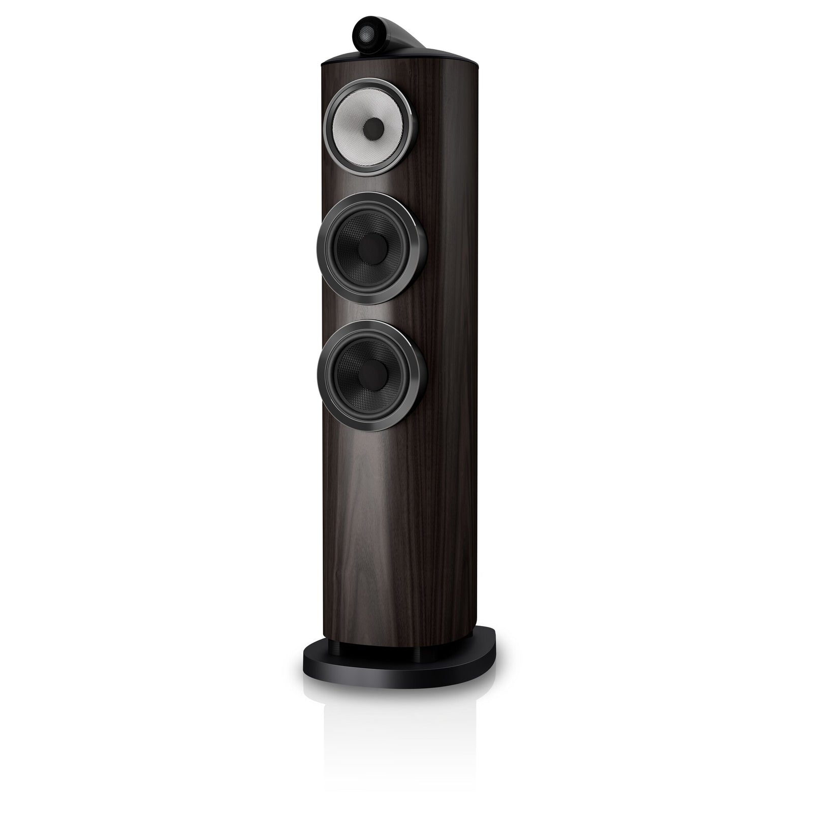 Bowers & Wilkins 804 D5 in Dark Walnut, three-quarter view