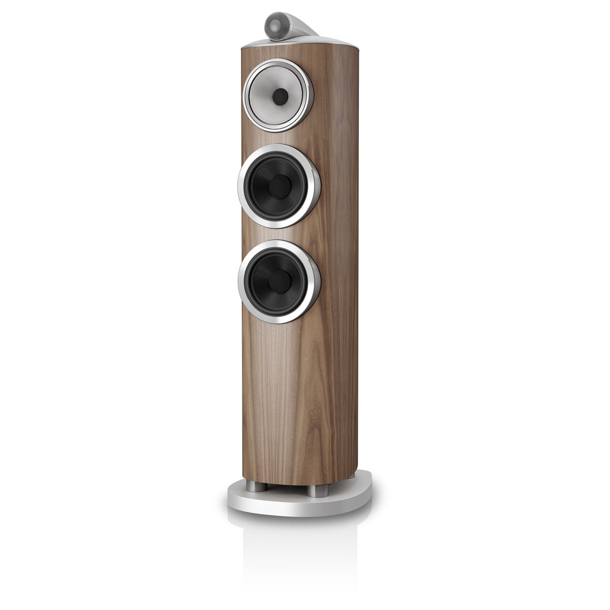 Bowers & Wilkins 804 D5 in Light Walnut, three-quarter view