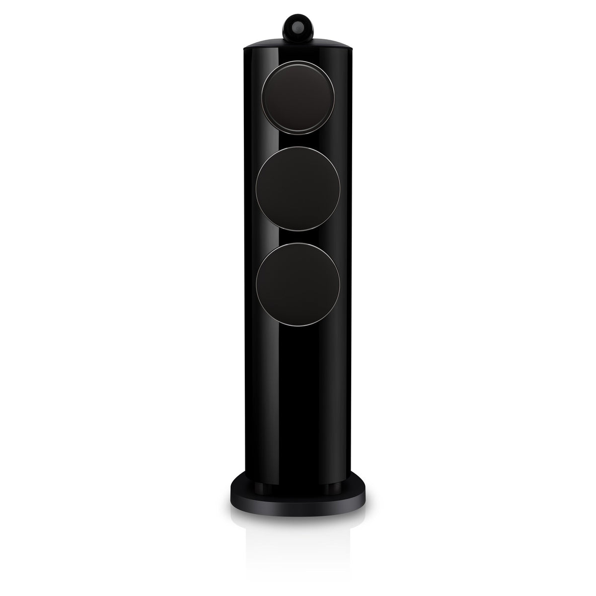 Bowers & Wilkins 804 D5 in Stealth Black, front view with grille