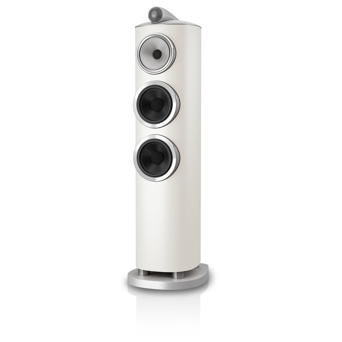 Bowers & Wilkins 804 D5 in Warm White, three-quarter view