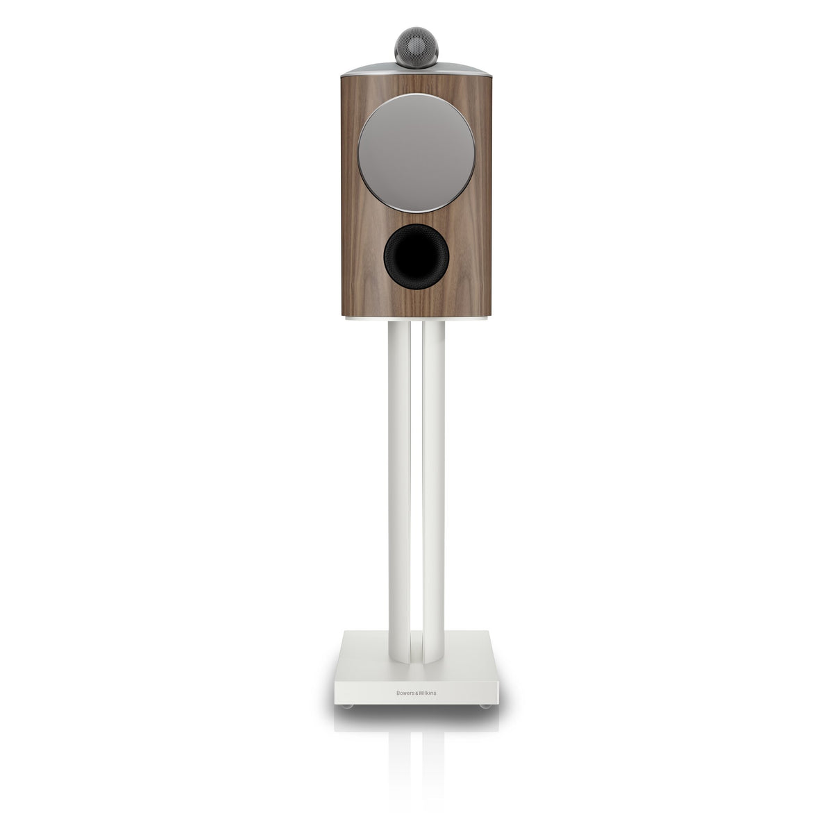 Bowers & Wilkins 805 D5 in Light Walnut, front view with grille