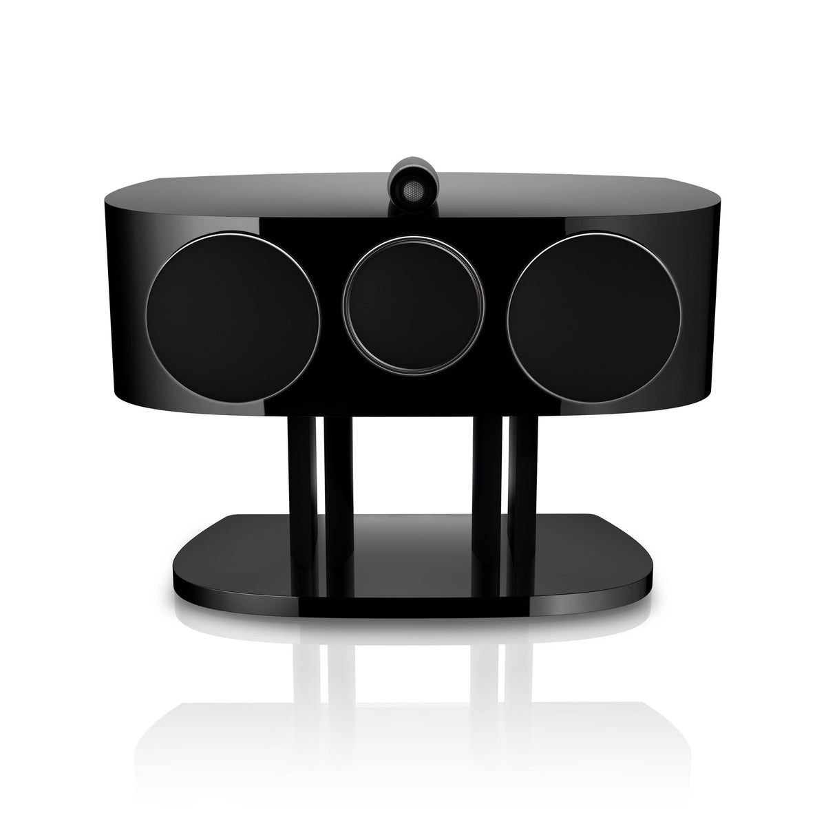 Bowers & Wilkins HTM81 D5 in Stealth Black, front view with grille