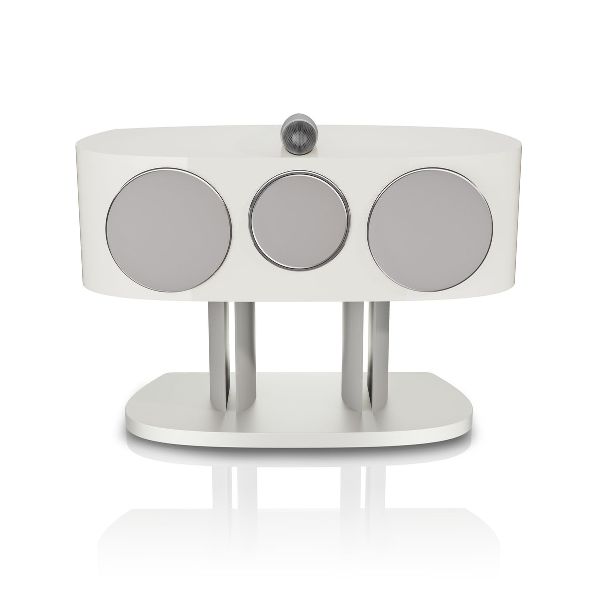 Bowers & Wilkins HTM81 D5 in Warm White, front view with grille