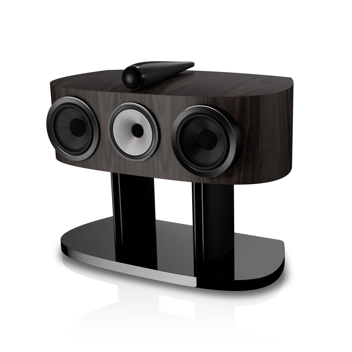 Bowers & Wilkins HTM82 D5 in Dark Walnut, three-quarter view