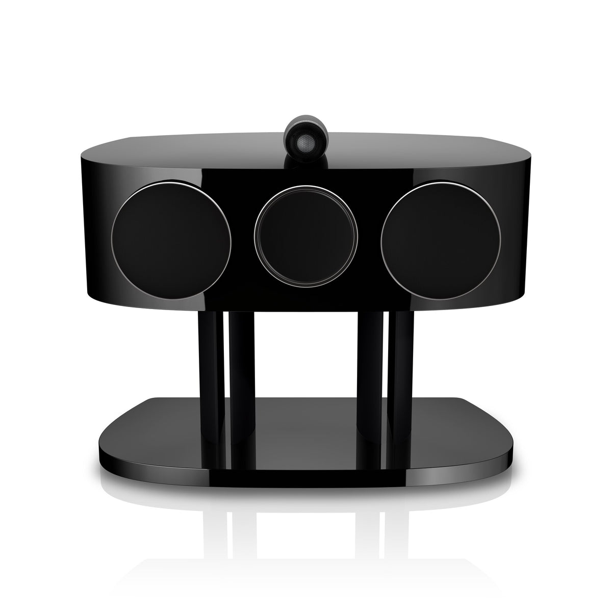 Bowers & Wilkins HTM82 D5 in Stealth Black, front view with grille