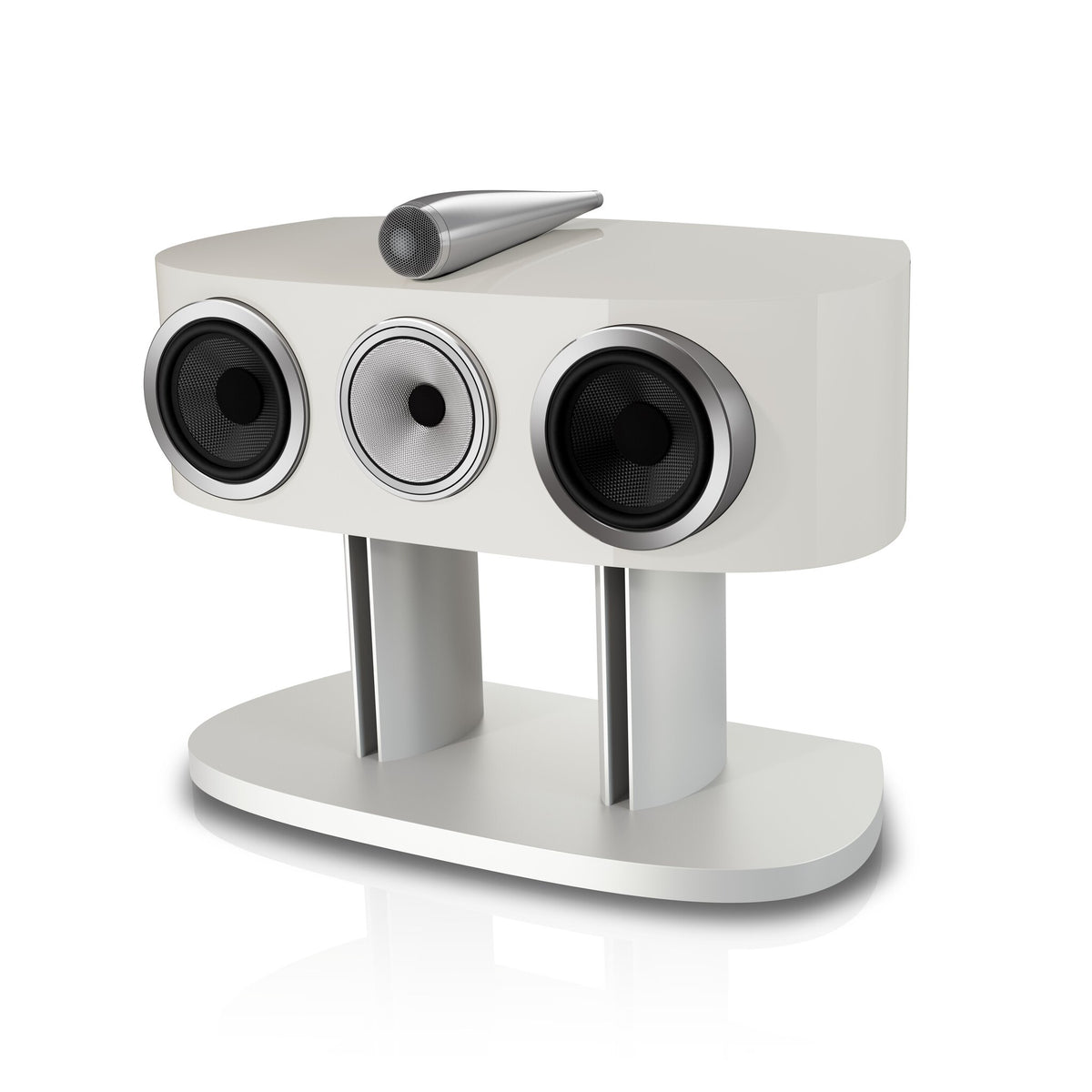Bowers & Wilkins HTM82 D5 in Warm White, three-quarter view