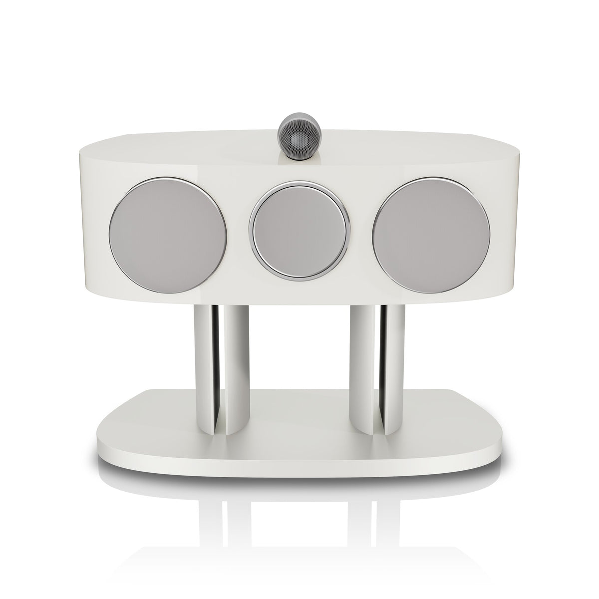 Bowers & Wilkins HTM82 D5 in Warm White, front view with grille