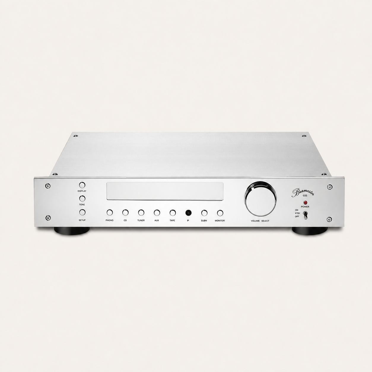 Burmester 035 Preamplifier on a warm-neutral background