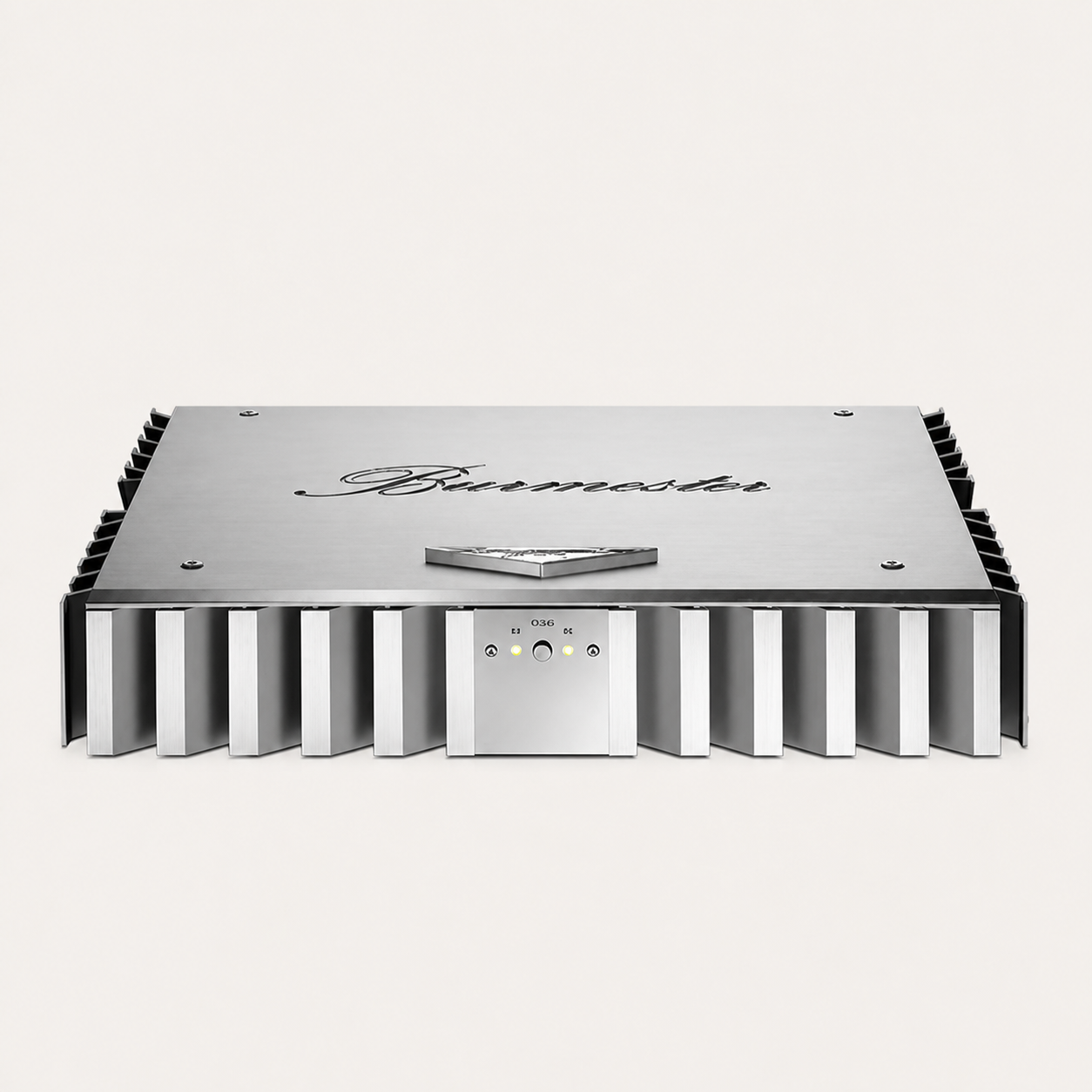 Burmester 036 Amplifier on a warm-neutral background