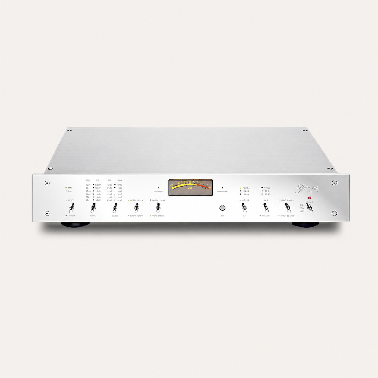 Burmester 100 Phono on a warm-neutral background
