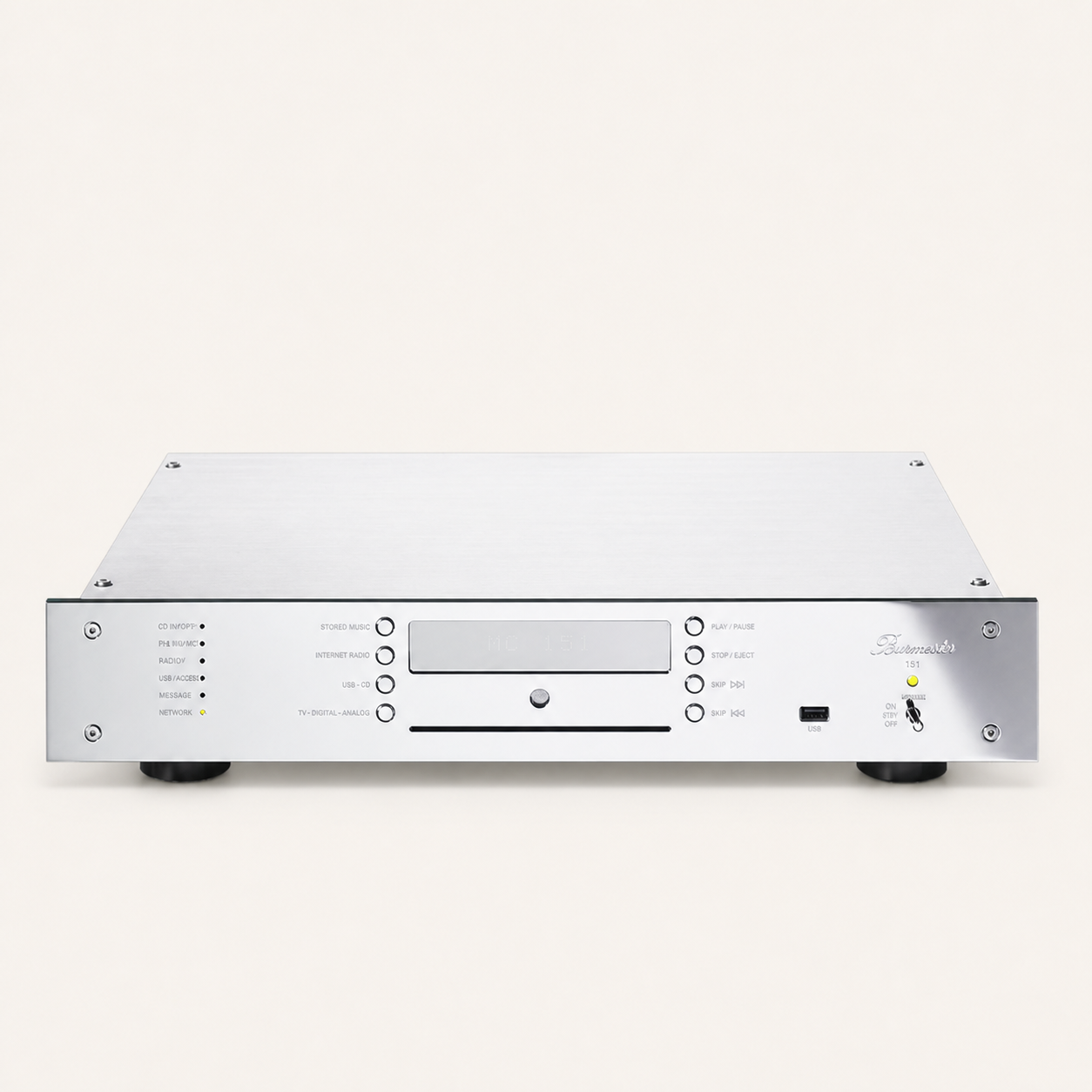 Burmester 151 MK2 Musiccenter on a warm-neutral background