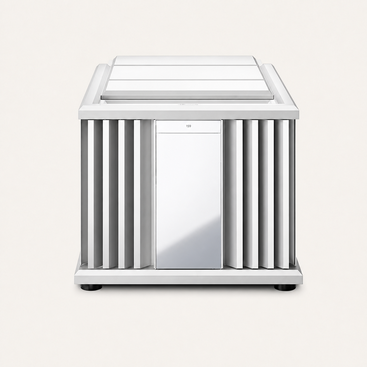 Burmester 159 Amplifier (pair) on a warm-neutral background