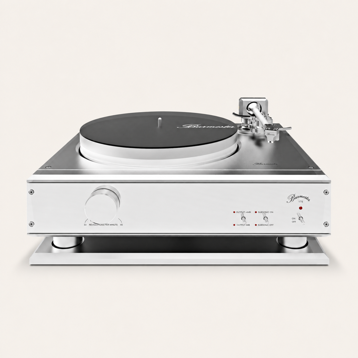 Burmester 175 Turntable on a warm-neutral background