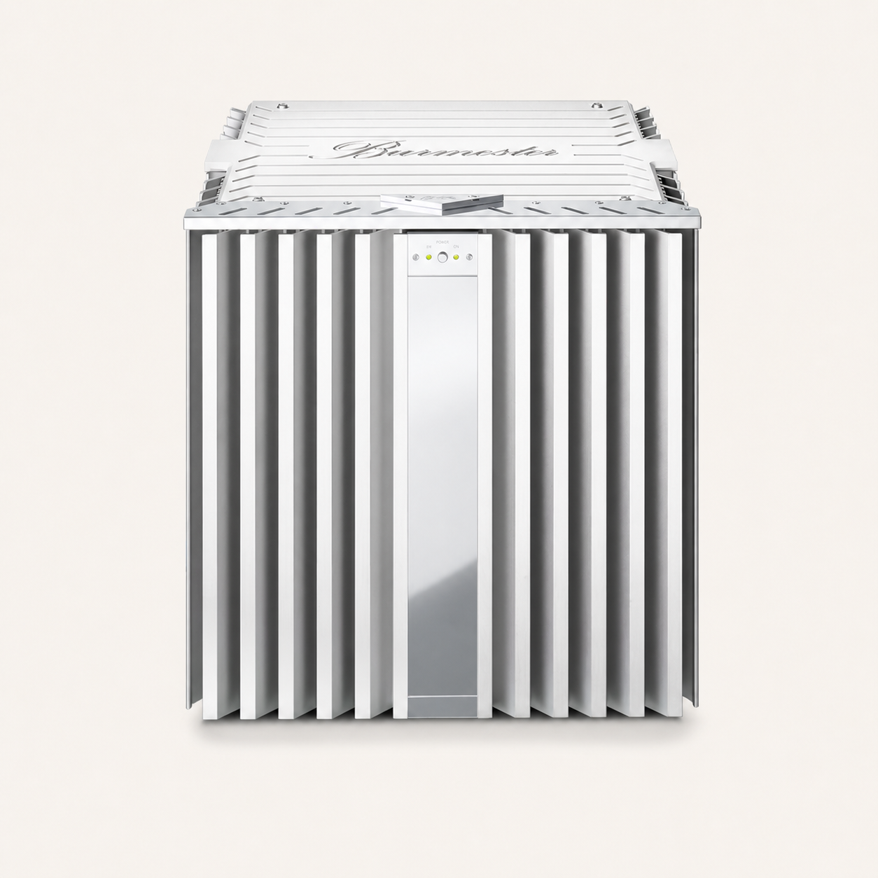 Burmester 909 MK5 Amplifier (pair) on a warm-neutral background