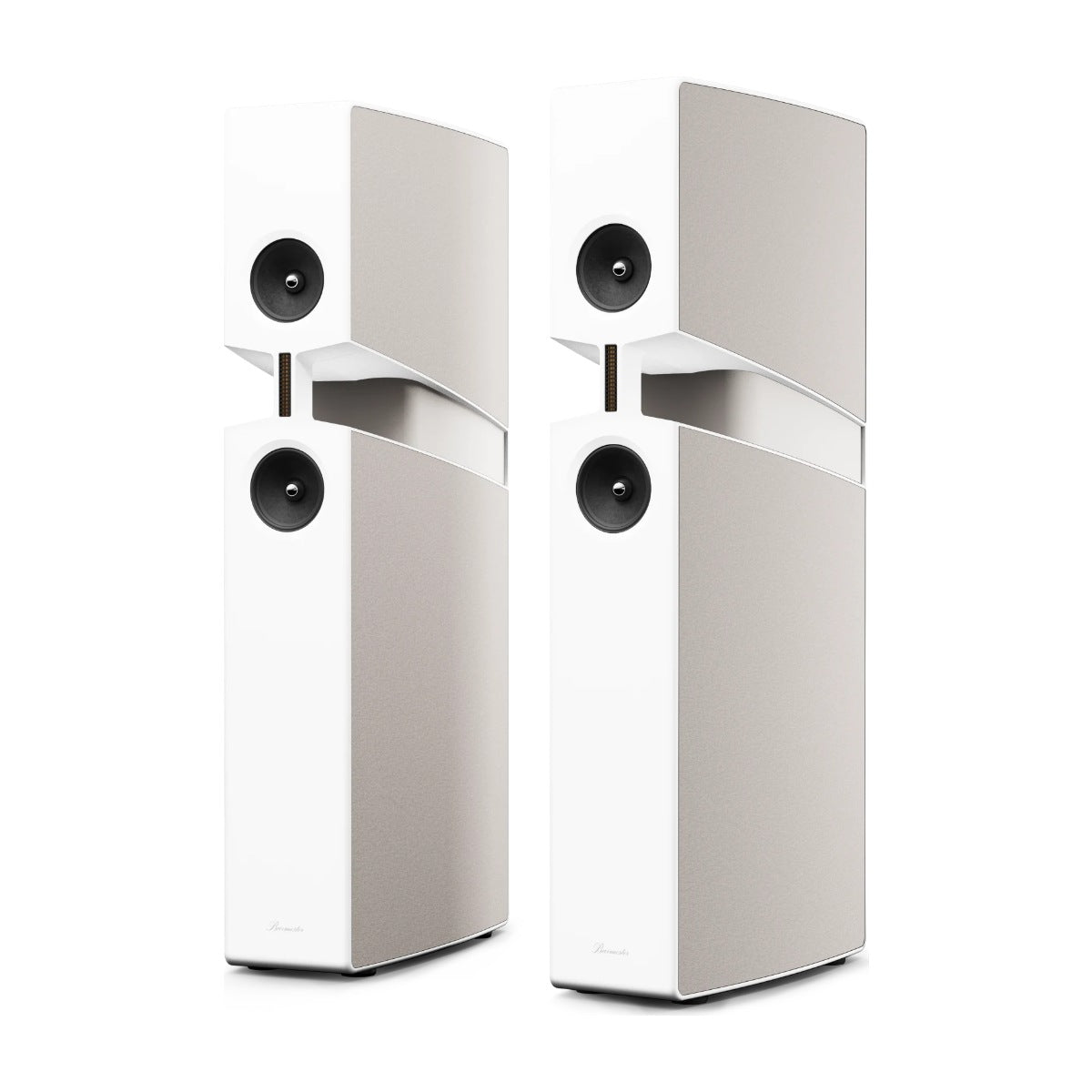 Burmester BX100 White Matte cabinet, Subtle Aluminum waist (featured)