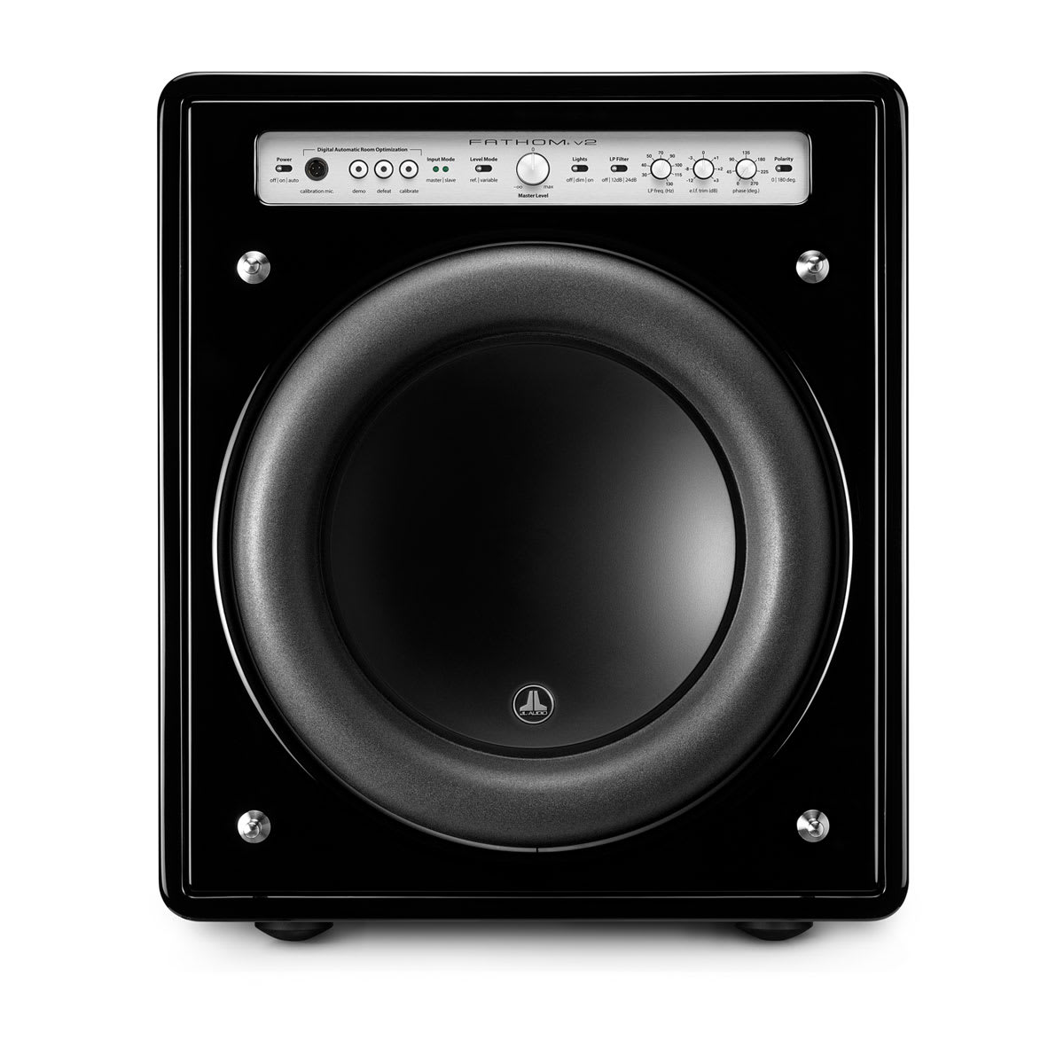 JL Audio Fathom f112v2 in Gloss Black, front without grille