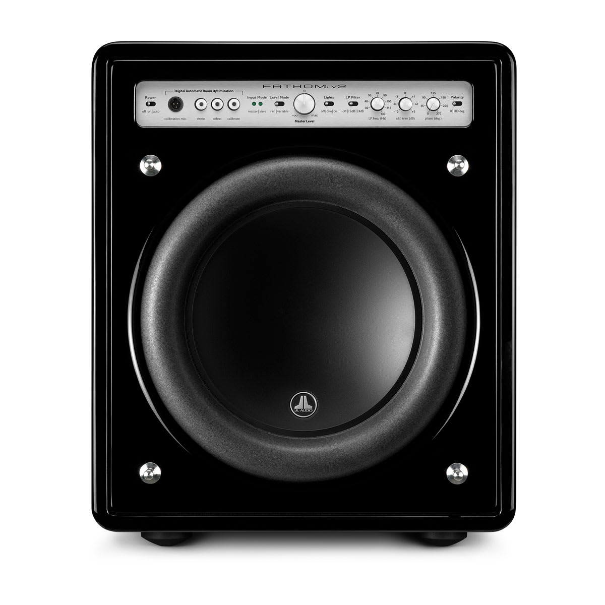 JL Audio Fathom f110v2 in Gloss Black, front without grille