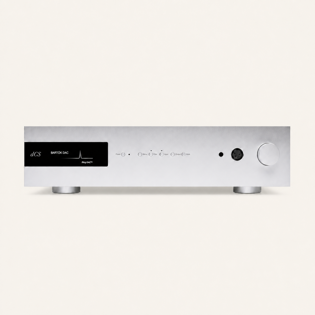 dCS Bartók APEX DAC, straight-on front view on a warm-neutral background
