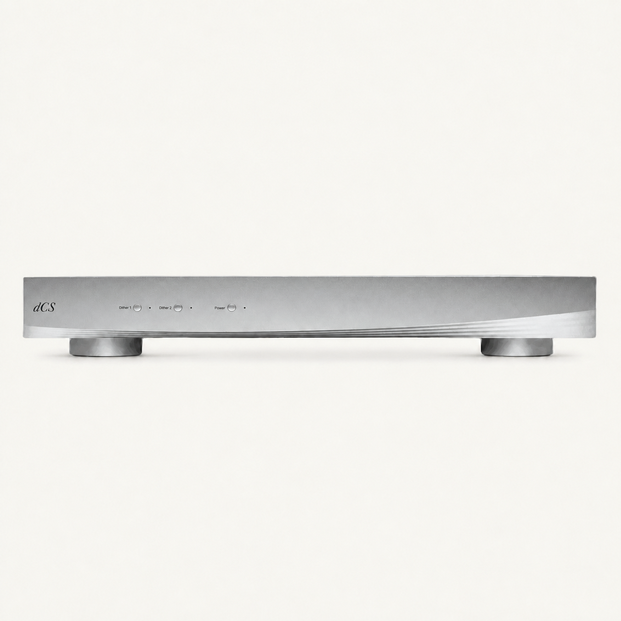dCS Rossini Master Clock, straight-on front view on the Rossini APEX warm-neutral background