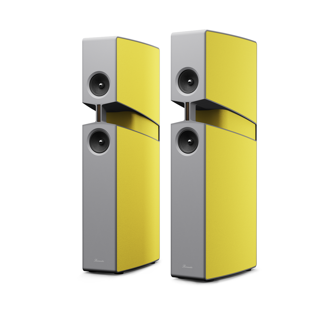 Burmester BX100 Middle Gray Matte cabinet, Delicate Chartreuse waist