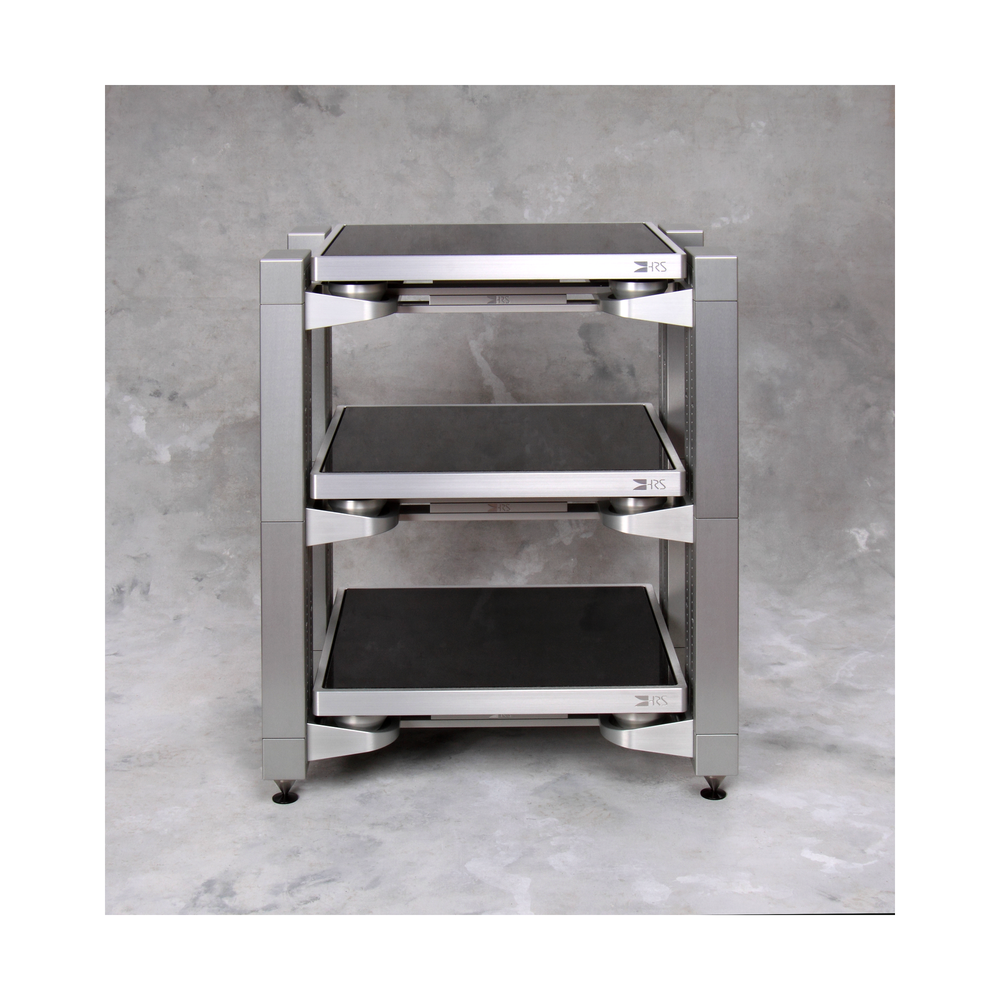 VXR-1921 Reference Three-Shelf Rack with M3X2 Bases in silver finish