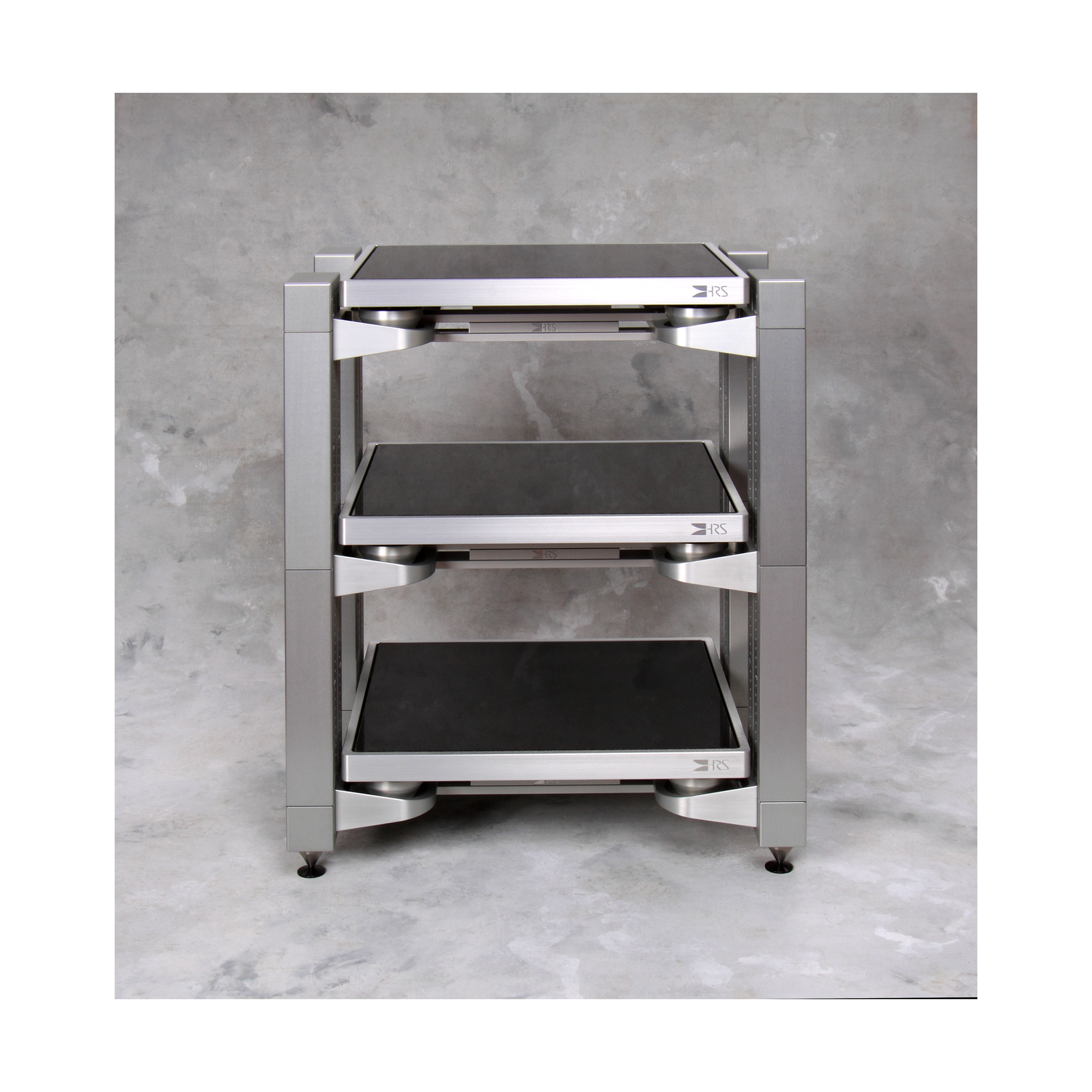 VXR-1921 Reference Three-Shelf Rack with M3X2 Bases in silver finish