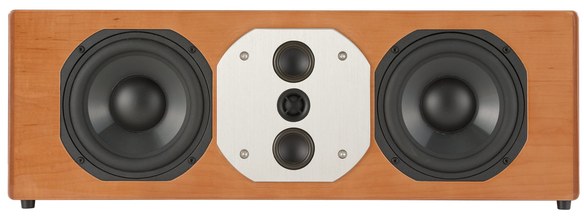 McIntosh LCR80 in wood veneer, front view without grille