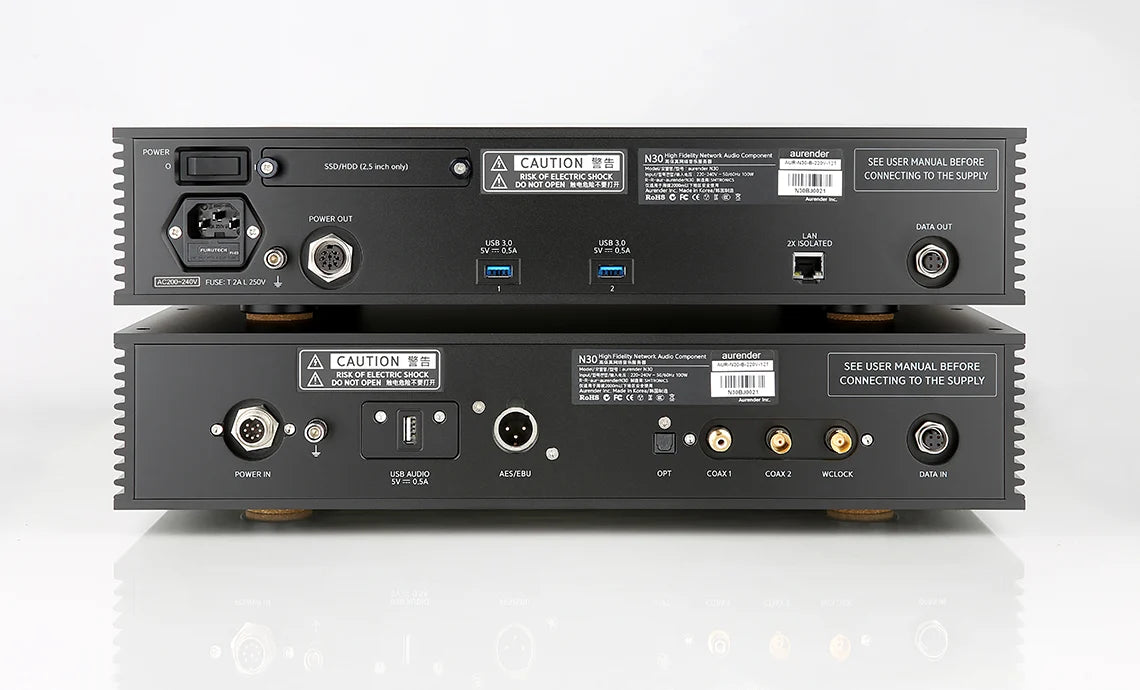 Aurender N30SA High-End Digital Transport with Master Clock Input &amp; Dual-Chassis Design