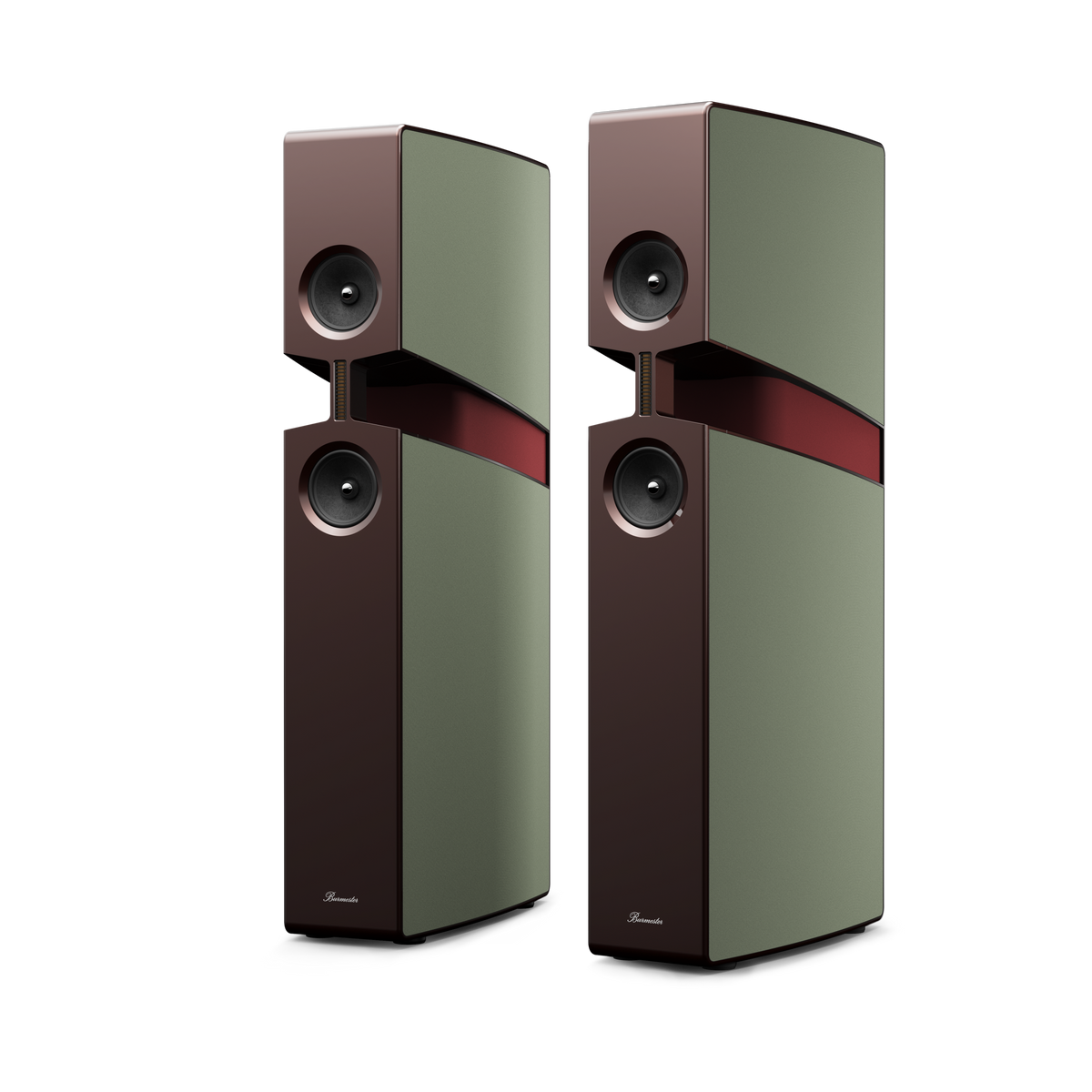 Burmester BX100 Burgundy Gold Metallic cabinet, Vivid Sage waist