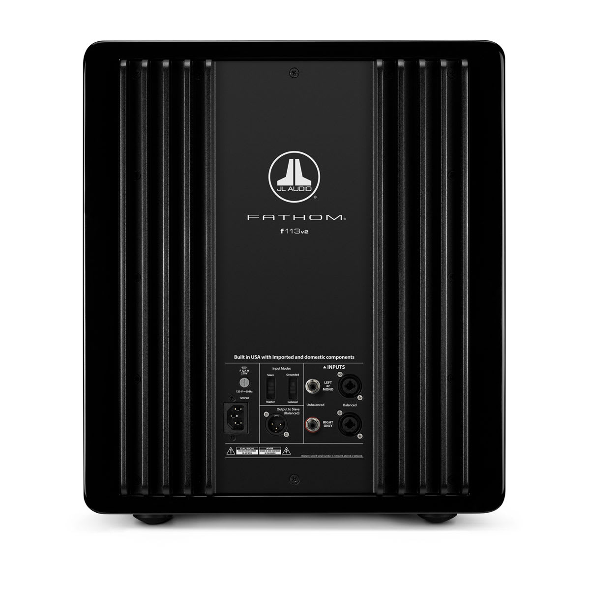 JL Audio Fathom f113v2 in Gloss Black, rear panel