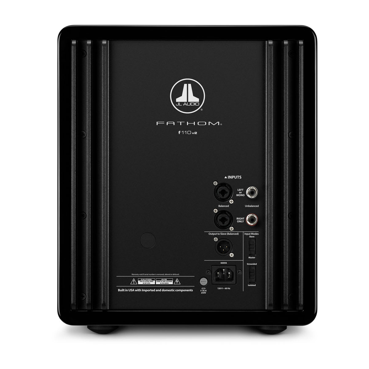 JL Audio Fathom f110v2 in Gloss Black, rear panel