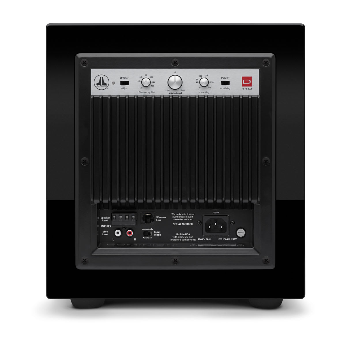JL Audio Dominion d110 in Gloss Black, rear panel