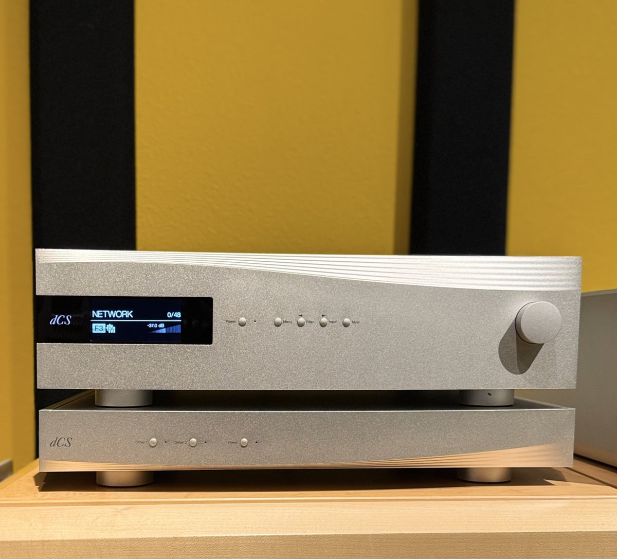 dCS Rossini APEX DAC and Rossini Master Clock on the rack