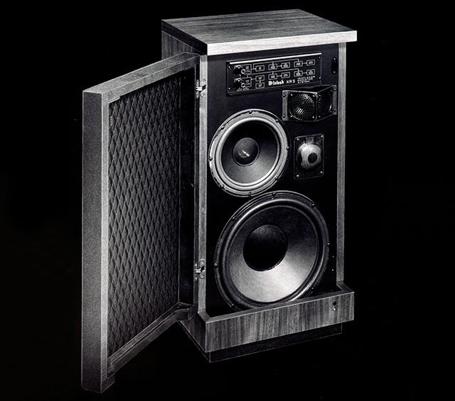 The XR5 loudspeaker of the 1970s, designed to be stacked two high