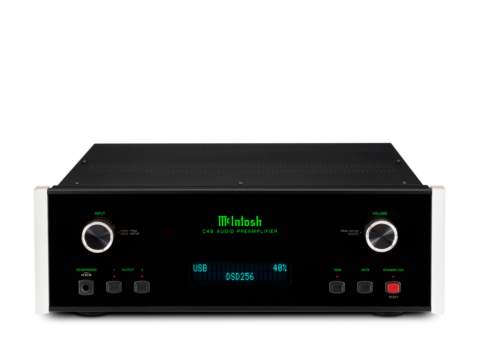 McIntosh C49 preamplifier, front and top view