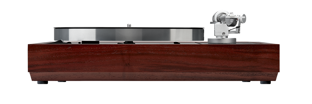 Linn Majik LP12 in rosenut, front view