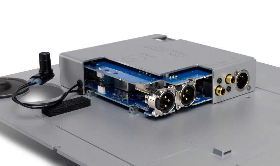 Cutaway of the Linn Urika phono stage board inside the LP12 plinth