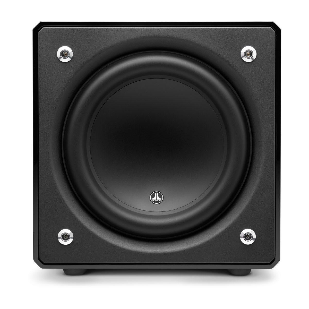 JL Audio E-Sub e112 in Gloss Black, front without grille